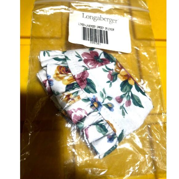 Longaberger LAVENDER  Basket Liner GARDEN SPLENDOR ROSE Fabric NEW - Picture 1 of 1